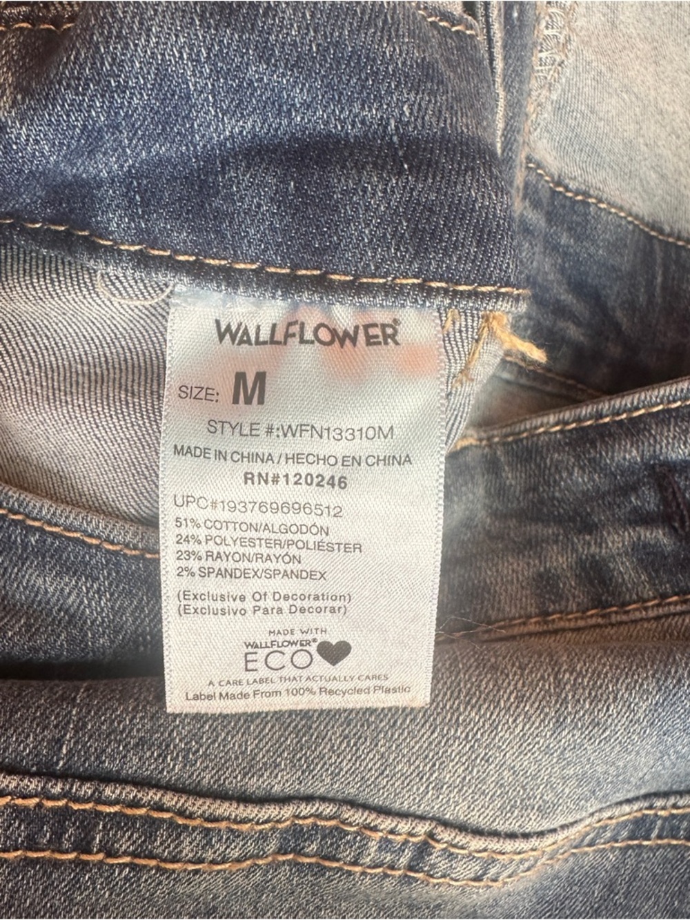 Wallflower Flare leg stretch Denim Overalls in Light Blue - Picture 11 of 11